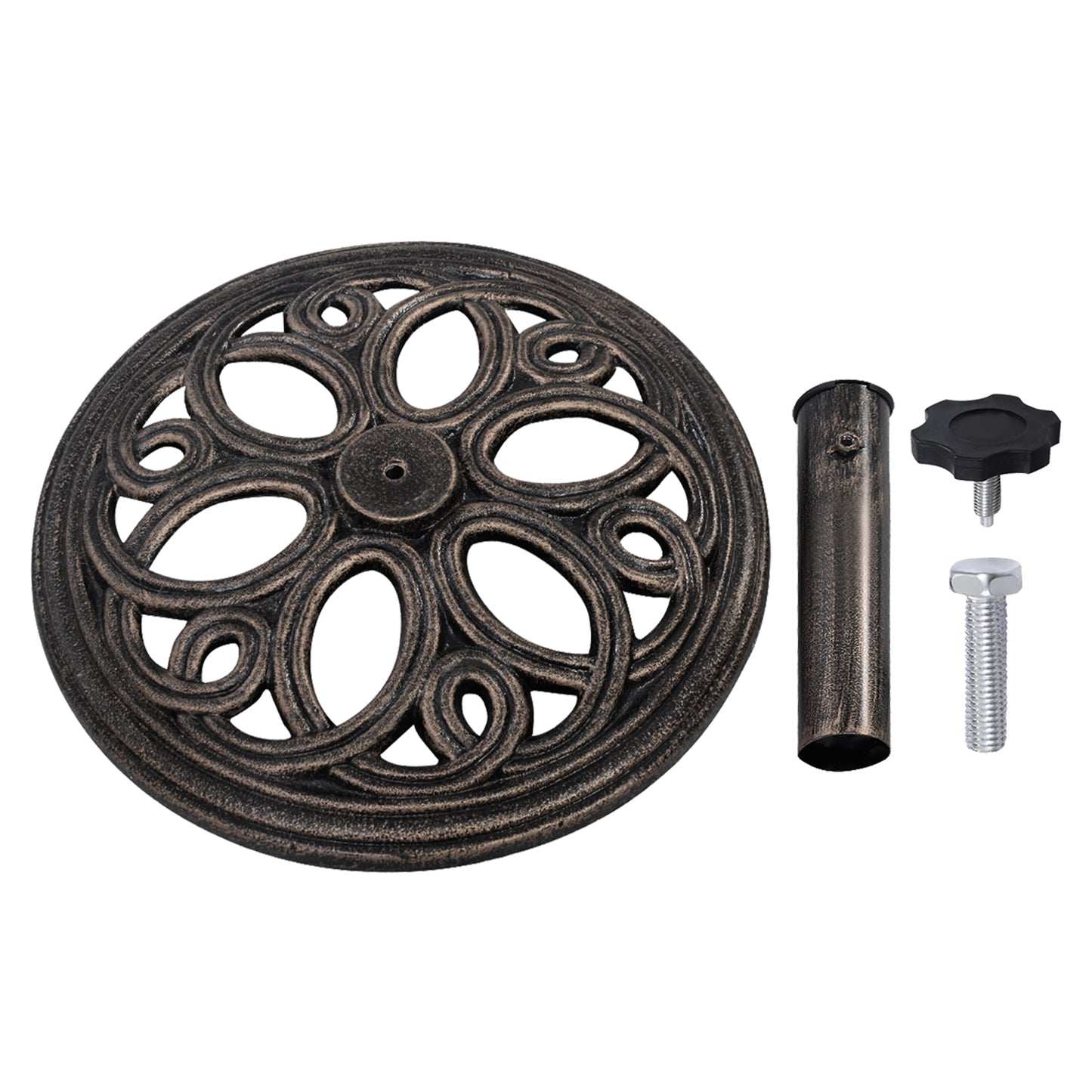 23-lbs 17 3/4 Inch Round Umbrella Base Stand, Bronze Outdoor Umbrella Bases at Gallery Canada