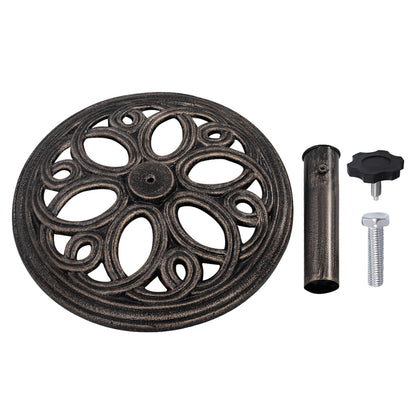 23-lbs 17 3/4 Inch Round Umbrella Base Stand, Bronze Outdoor Umbrella Bases at Gallery Canada