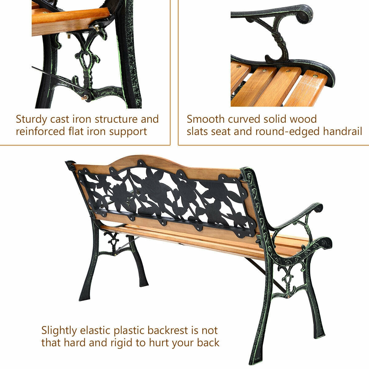 Outdoor Cast Iron Patio Bench Rose Outdoor Benches at Gallery Canada