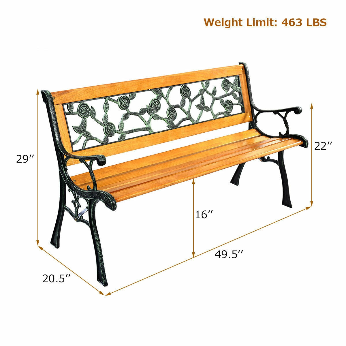 49 1/2 Inch Patio Park Garden Porch Chair Bench Outdoor Benches at Gallery Canada