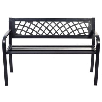 Bench Deck with Steel Frame for outdoor, Black Outdoor Benches at Gallery Canada