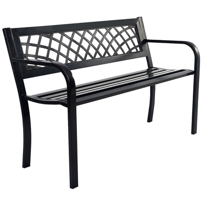 Bench Deck with Steel Frame for outdoor, Black Outdoor Benches at Gallery Canada
