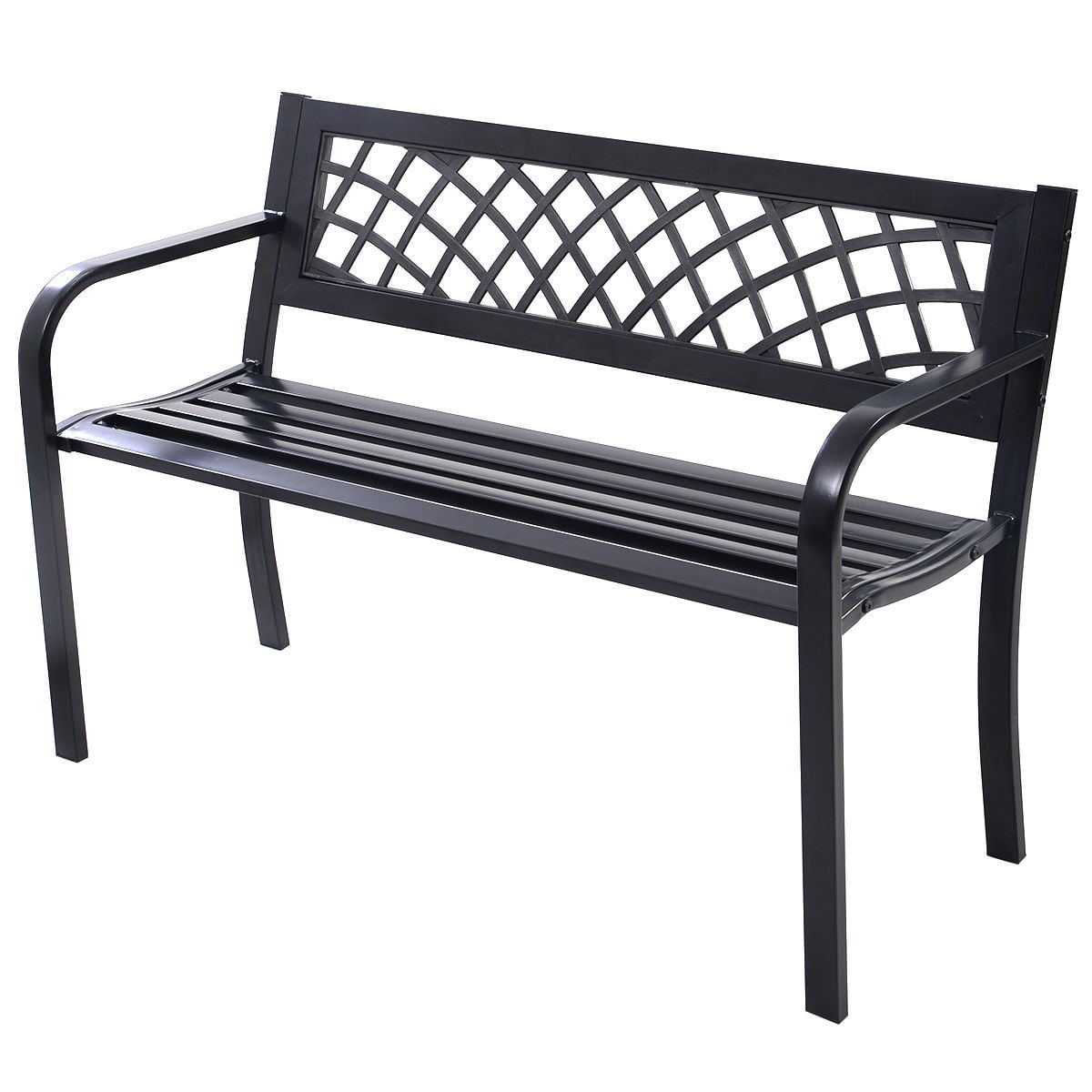 Outdoor Bench Deck, Steel Frame, Black Outdoor Benches at Gallery Canada