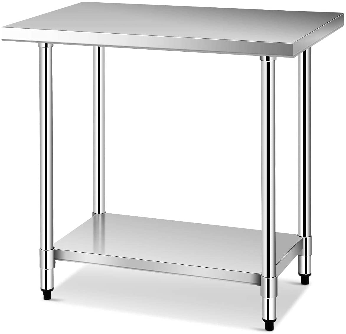 24 x 36 Inch Stainless Steel Commercial Prep Table, Silver Kitchen Tools Silver at Gallery Canada