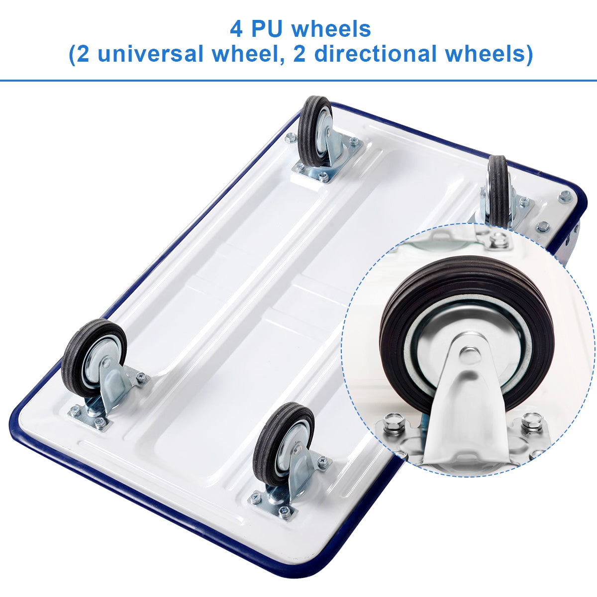 330 lbs Platform Cart Dolly Foldable Warehouse Push Hand Truck, Light Blue Garages at Gallery Canada
