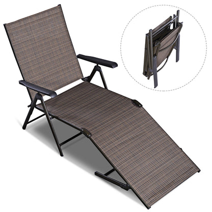 Adjustable outdoor patio pool chaise lounge, Brown Outdoor Chaise Lounges Brown at Gallery Canada