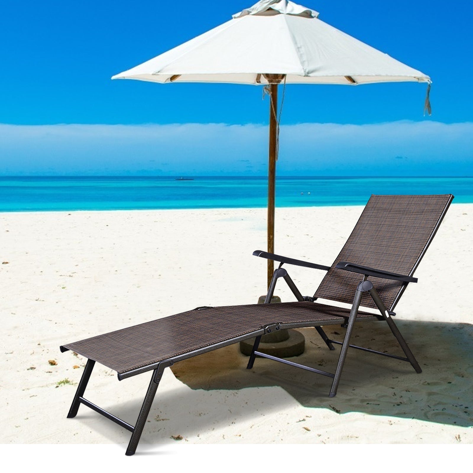 Adjustable outdoor patio pool chaise lounge, Brown Outdoor Chaise Lounges at Gallery Canada