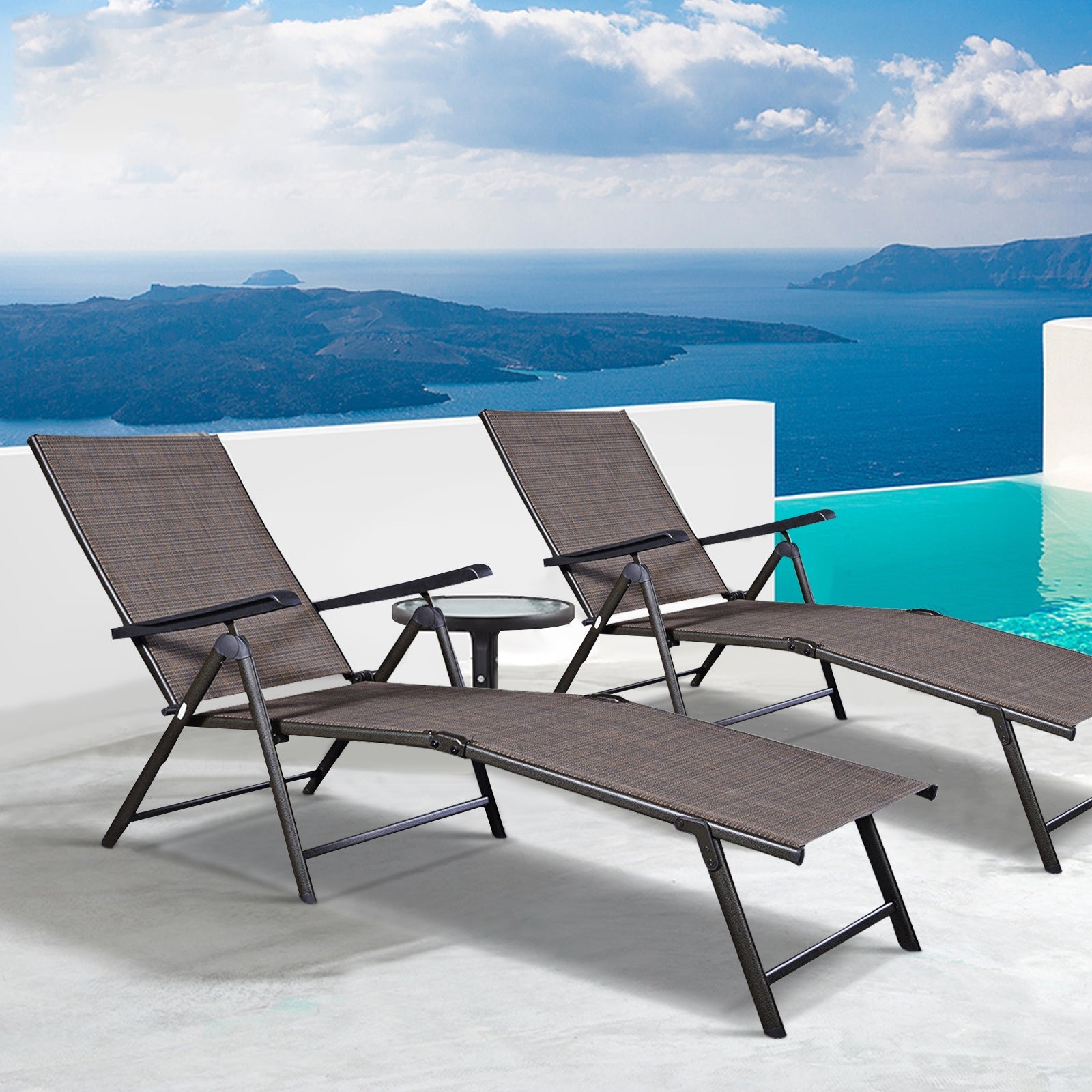 Adjustable outdoor patio pool chaise lounge, Brown Outdoor Chaise Lounges at Gallery Canada