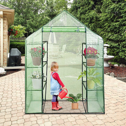 Mini Portable 4 Tier 8 Shelves Walk-in Plant Greenhouse, Green - Gallery Canada