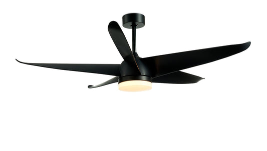 60 Inch Reversible Ceiling Fan with Light, Black