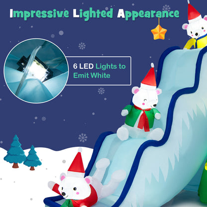 9 Feet Inflatable Polar Bear Slide, LED Lights, Multicolor Christmas Inflatables at Gallery Canada