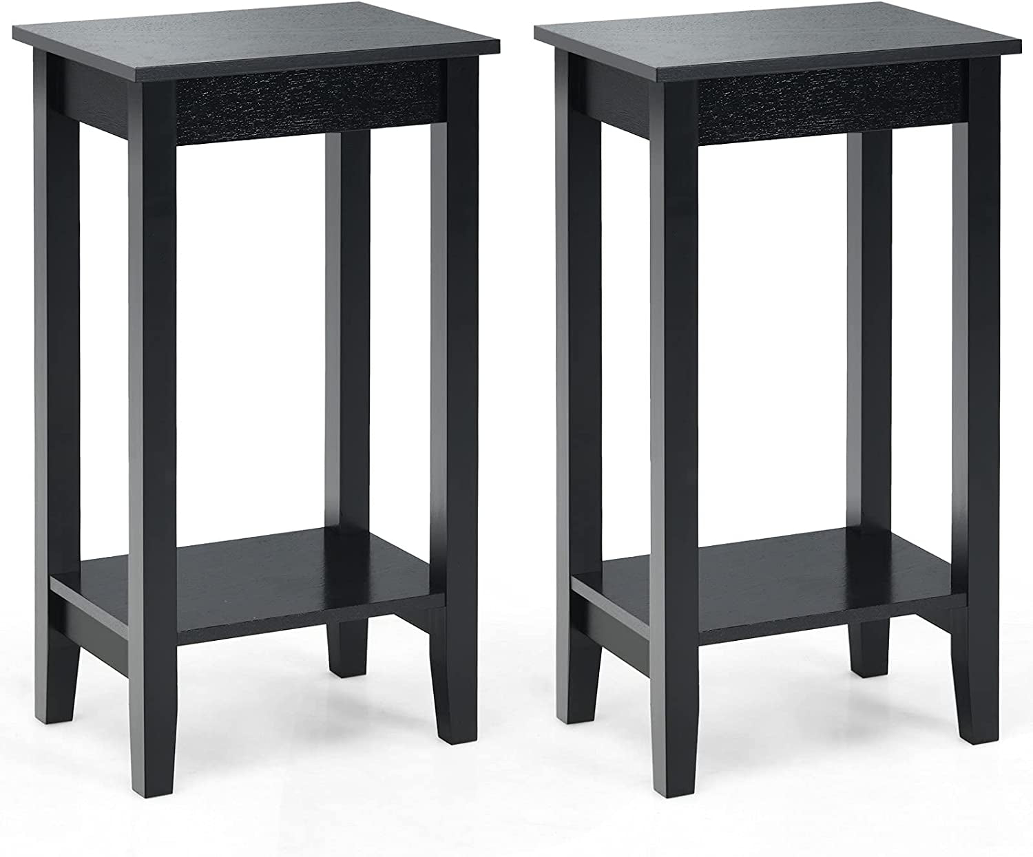 2-Tier End Table Set With Storage Shelf, Black End & Side Tables at Gallery Canada