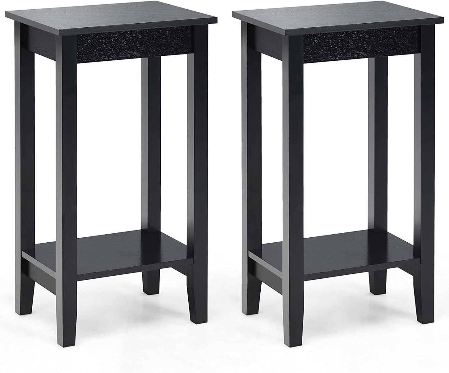 2-Tier End Table Set With Storage Shelf, Black End & Side Tables at Gallery Canada