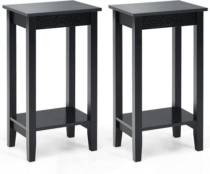 2-Tier End Table Set With Storage Shelf, Black End & Side Tables at Gallery Canada