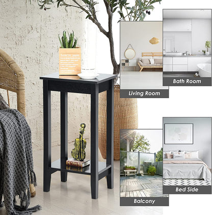 2-Tier End Table Set With Storage Shelf, Black End & Side Tables at Gallery Canada