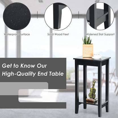 2-Tier End Table Set With Storage Shelf, Black End & Side Tables at Gallery Canada