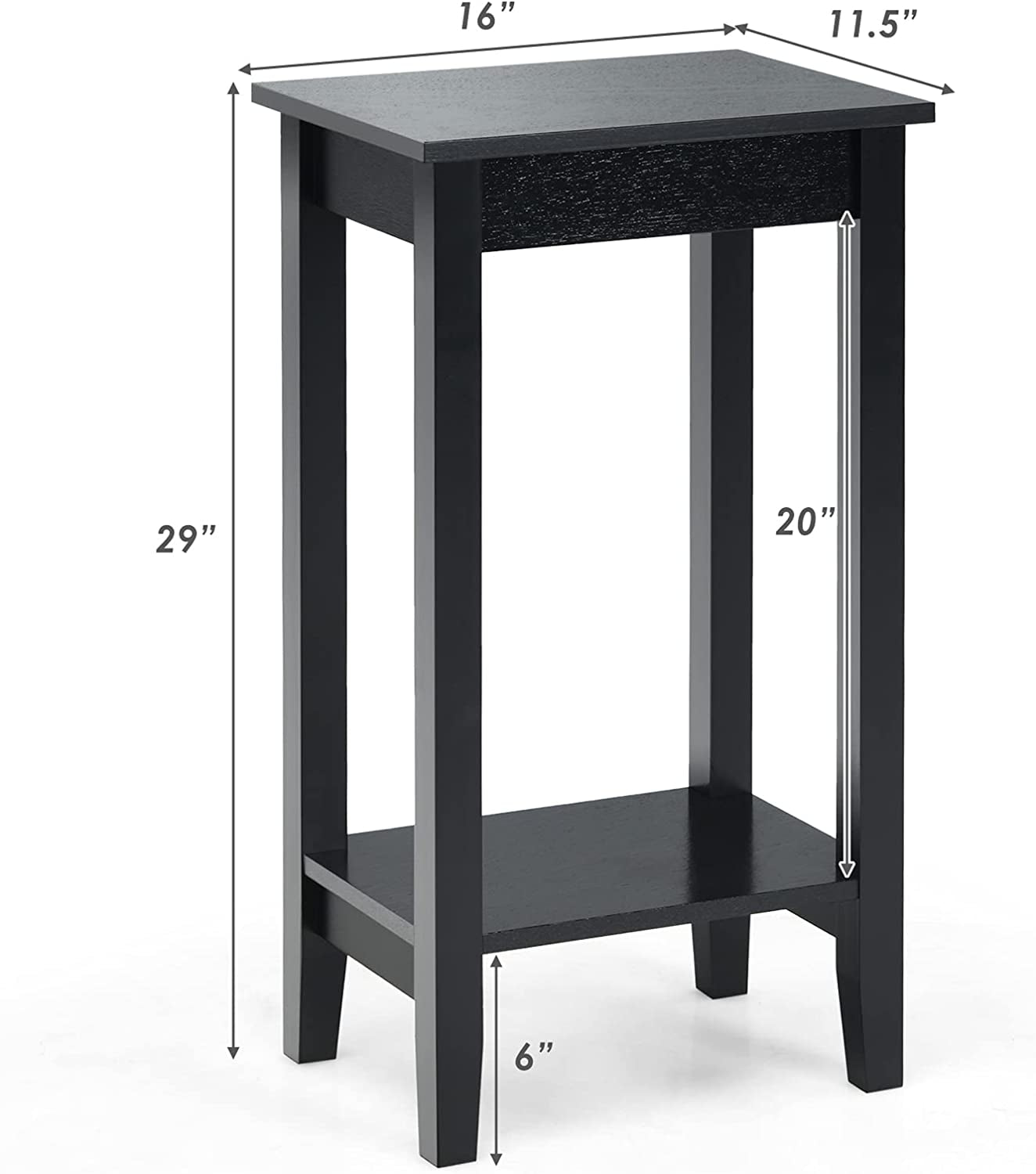 2-Tier End Table Set With Storage Shelf, Black End & Side Tables at Gallery Canada