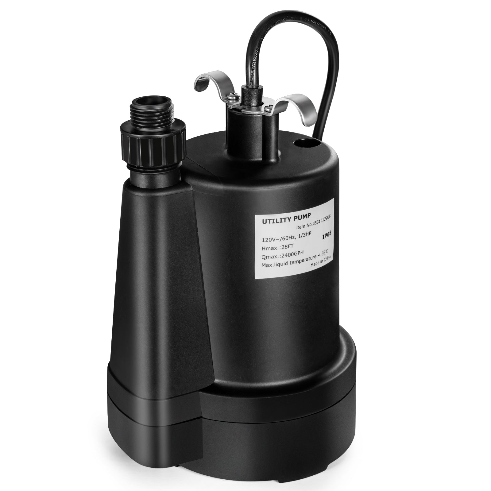 1/3HP 2400GPH Submersible Utility Pump Portable Electric Water Pump with 10 FT Cord, Black Watering & Irrigation at Gallery Canada