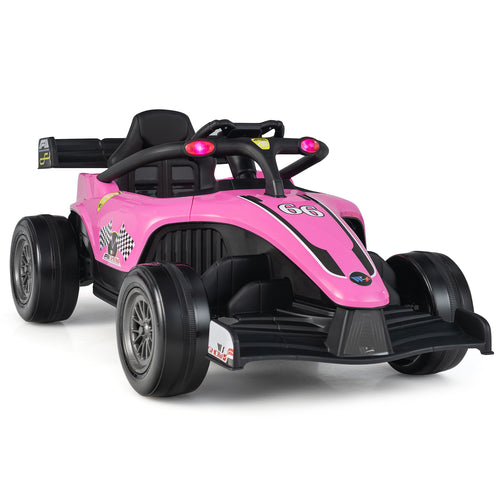12V Kids Ride on Electric Formula Racing Car with Remote Control, Pink