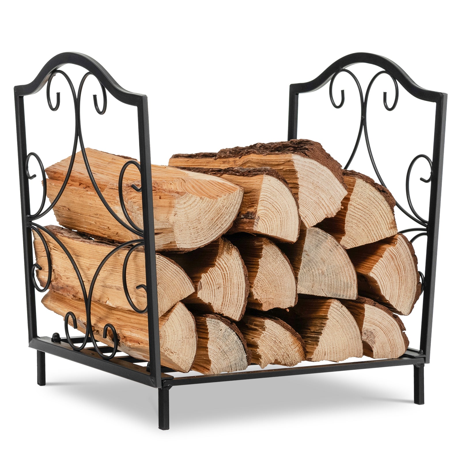 Heavy Duty Steel Firewood Log Rack, Black Log Storage at Gallery Canada