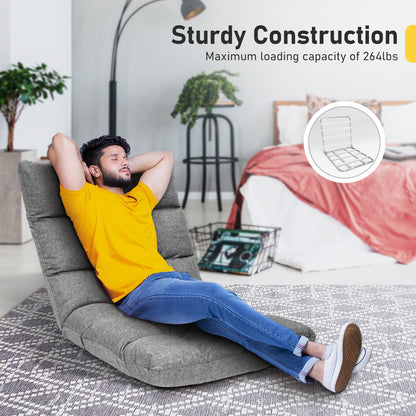 14-Position Adjustable Folding Gaming Sofa, Gray Floor Chairs at Gallery Canada