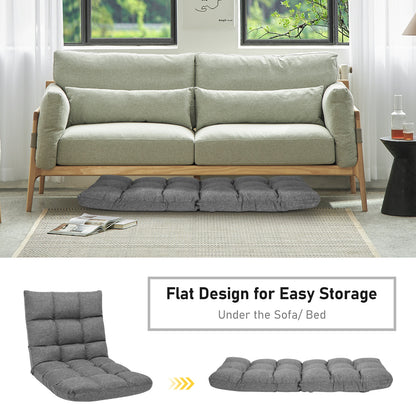 14-Position Adjustable Folding Gaming Sofa, Gray Floor Chairs at Gallery Canada