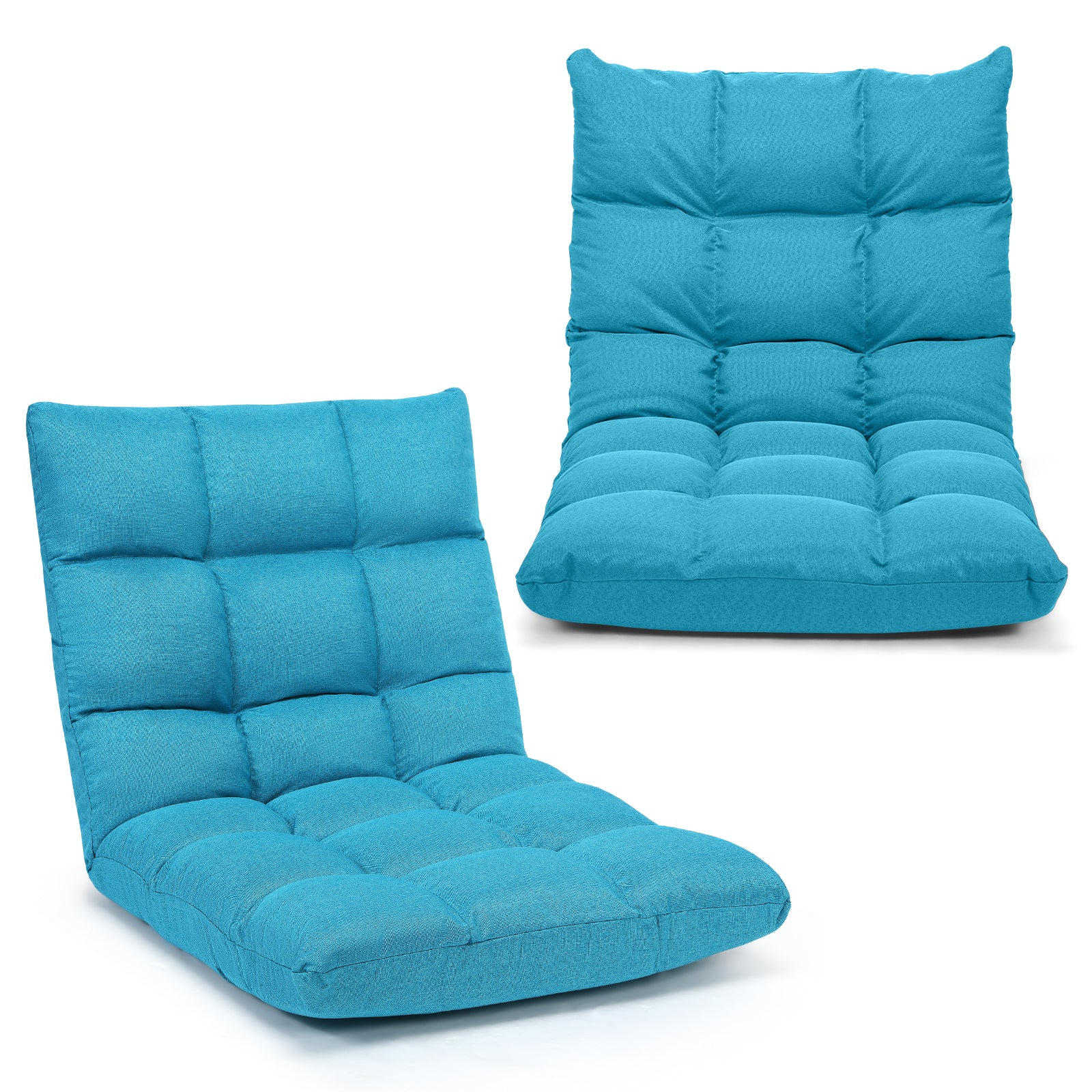 Adjustable Folding Gaming Sofa, Light Blue Floor Chairs Light Blue at Gallery Canada