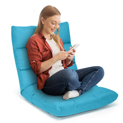 Adjustable Folding Gaming Sofa, Light Blue Floor Chairs at Gallery Canada
