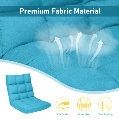 Adjustable Folding Gaming Sofa, Light Blue Floor Chairs at Gallery Canada