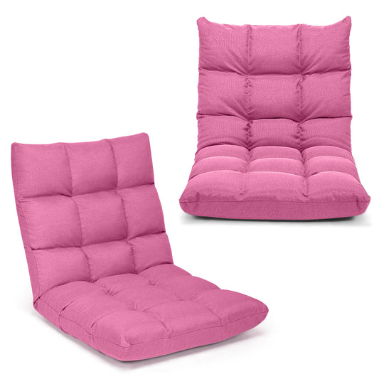 14-Position Adjustable Folding Gaming Sofa, Pink Floor Chairs Pink at Gallery Canada