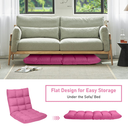 14-Position Adjustable Folding Gaming Sofa, Pink Floor Chairs at Gallery Canada