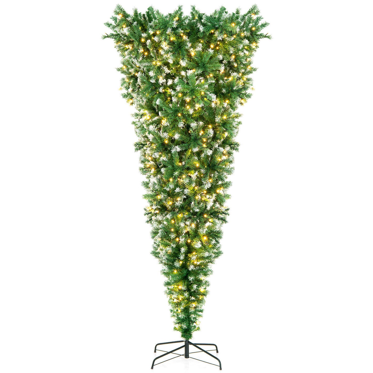 7.5 Feet Pre-Lit Snowy Upside Down Christmas Tree, 1100 Tips, Green Christmas Tree Green at Gallery Canada