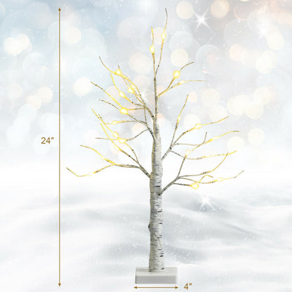2 Feet Pre-Lit Twig Birch Tree, Battery Powered, White Christmas Tree at Gallery Canada