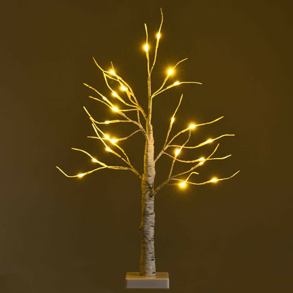 2 Feet Pre-Lit Twig Birch Tree, Battery Powered, White Christmas Tree at Gallery Canada