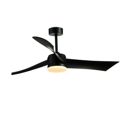 52 Inch Reversible Ceiling Fan with Light, Black - Gallery Canada