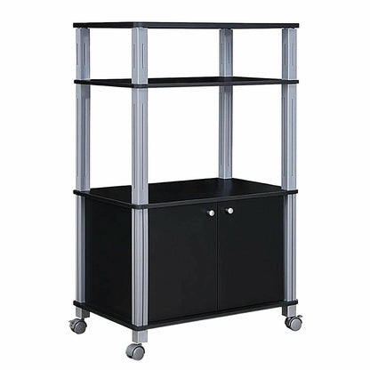 Microwave Rack Stand Rolling Storage Cart, Black Baker's Racks at Gallery Canada