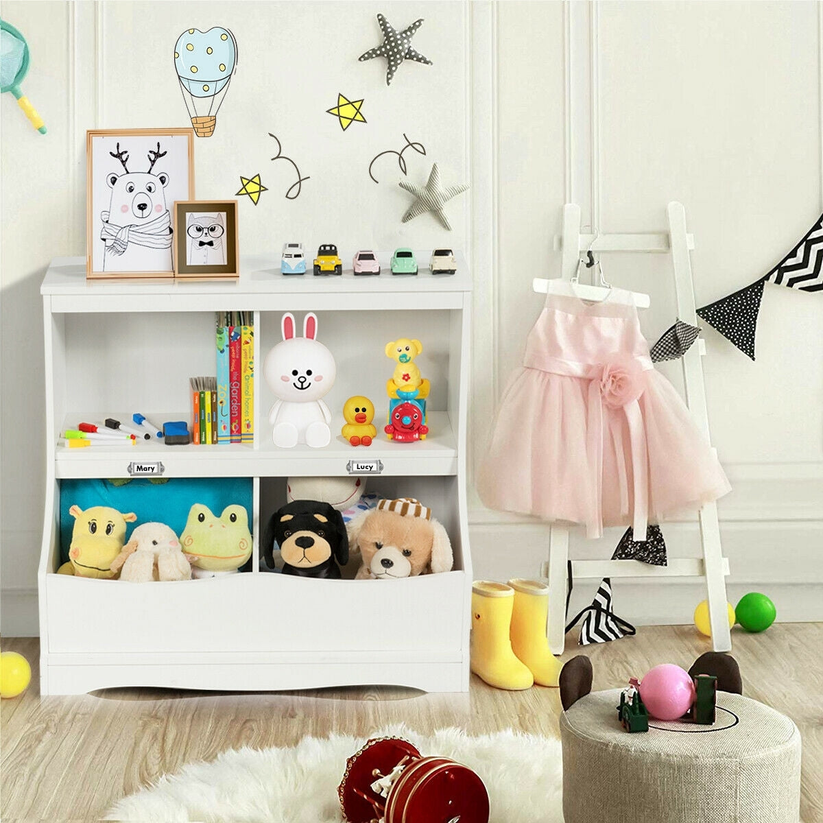 3-Tier Kids Bookcase Storage Organizer, White Kids Storage at Gallery Canada