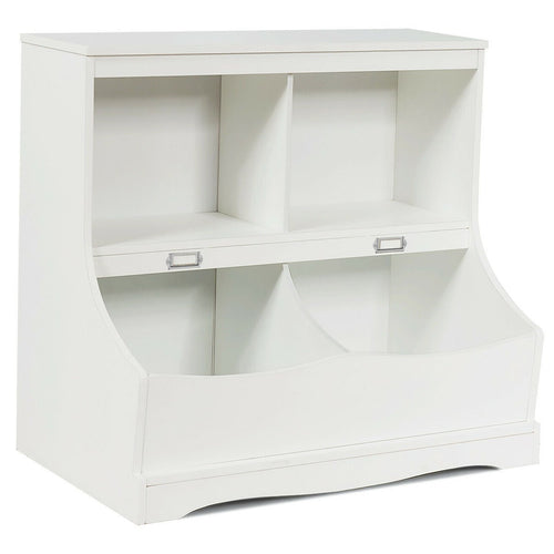 3-Tier Kids Bookcase Storage Organizer, White