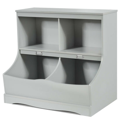 3-Tier Kids Bookcase Storage Organizer, Gray