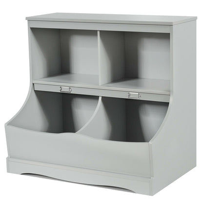 3-Tier Kids Bookcase Storage Organizer, Gray Kids Storage at Gallery Canada