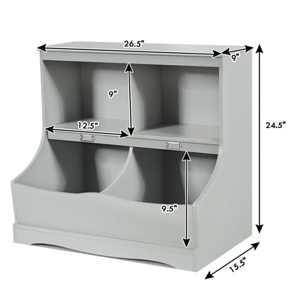3-Tier Kids Bookcase Storage Organizer, Gray Kids Storage at Gallery Canada