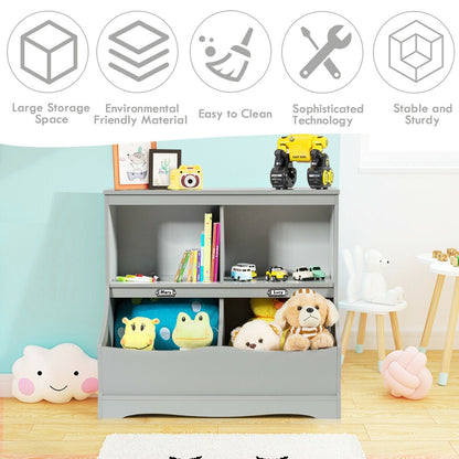 3-Tier Kids Bookcase Storage Organizer, Gray Kids Storage at Gallery Canada