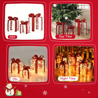 Christmas Lighted Gift Box Decorations, 60 LED Lights, Indoor Outdoor, Red Christmas Decor & Accessories at Gallery Canada