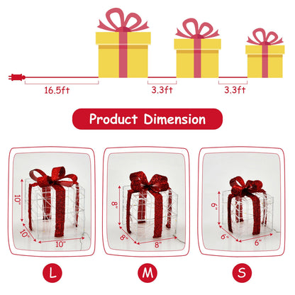 Christmas Lighted Gift Box Decorations, 60 LED Lights, Indoor Outdoor, Red Christmas Decor & Accessories at Gallery Canada