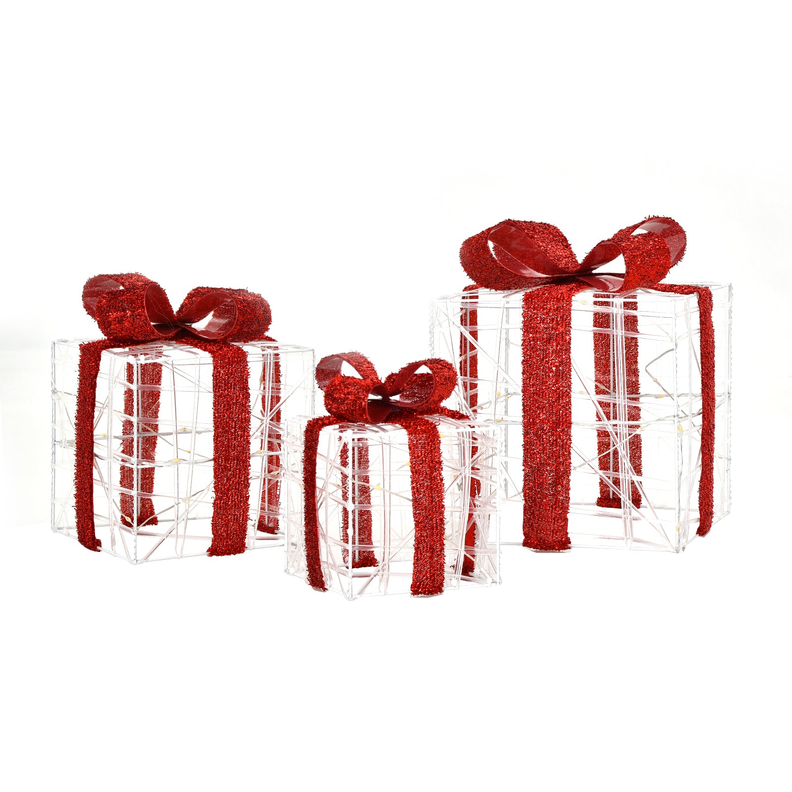 Christmas Lighted Gift Box Decorations, 60 LED Lights, Indoor Outdoor, Red Christmas Decor & Accessories at Gallery Canada