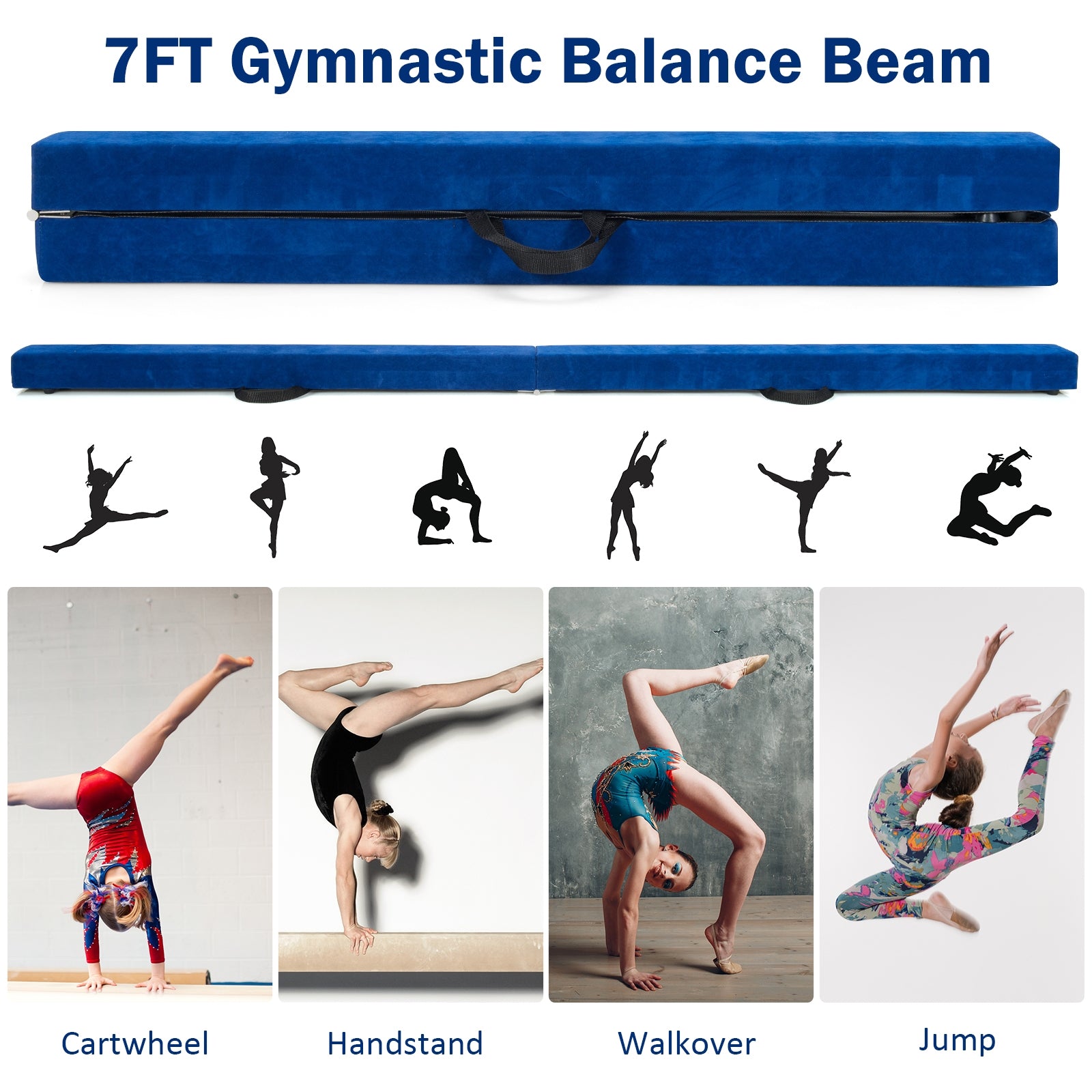 7 Feet Folding Portable Floor Balance Beam, Blue Toy Sports at Gallery Canada