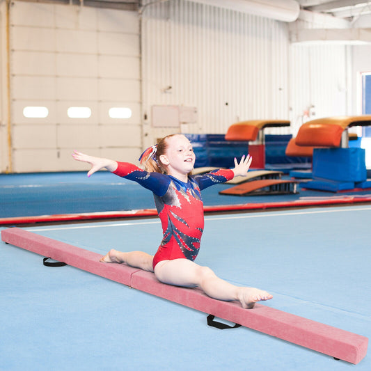 7 Feet Folding Portable Floor Balance Beam, Pink Toy Sports Pink at Gallery Canada
