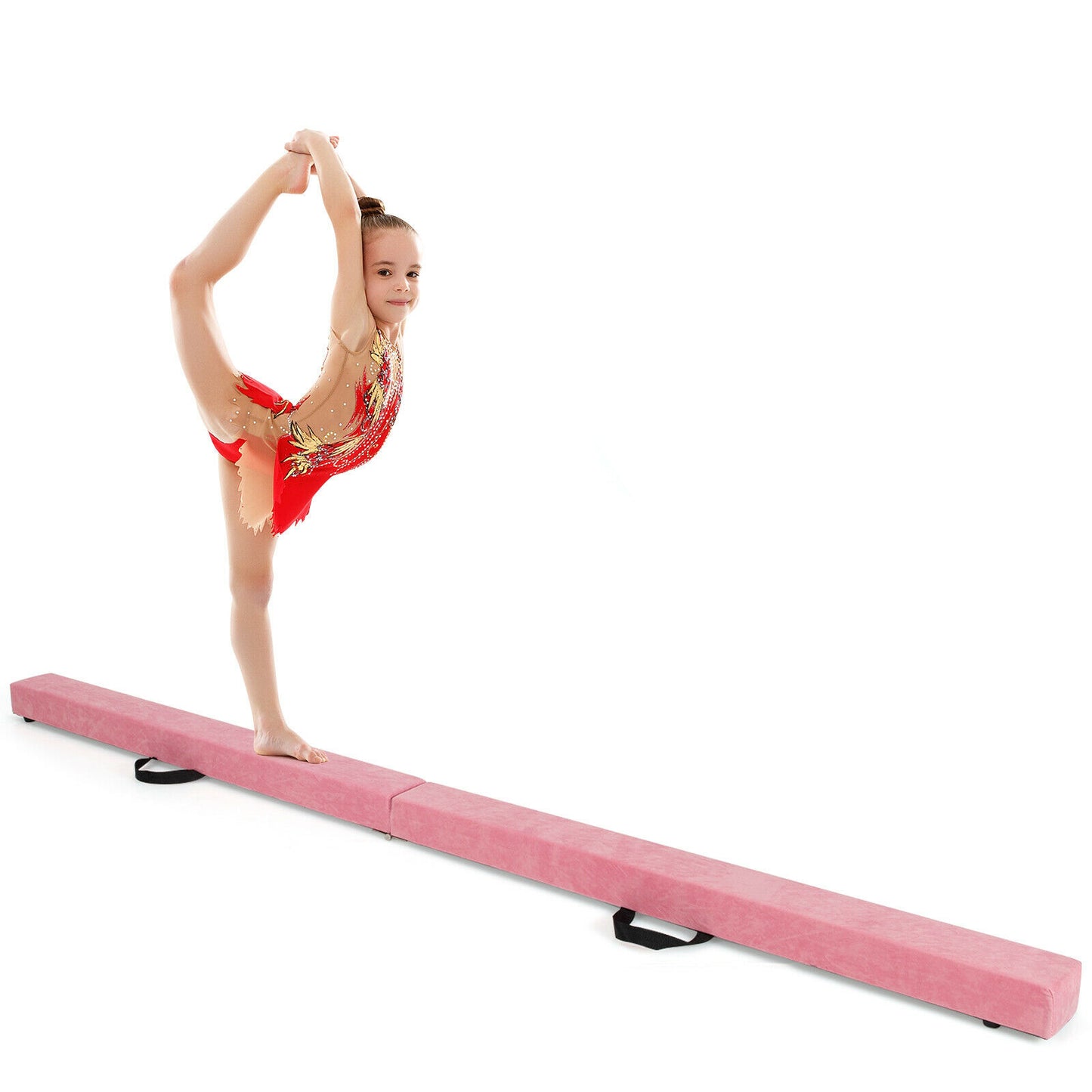 7 Feet Folding Portable Floor Balance Beam, Pink Toy Sports Pink at Gallery Canada