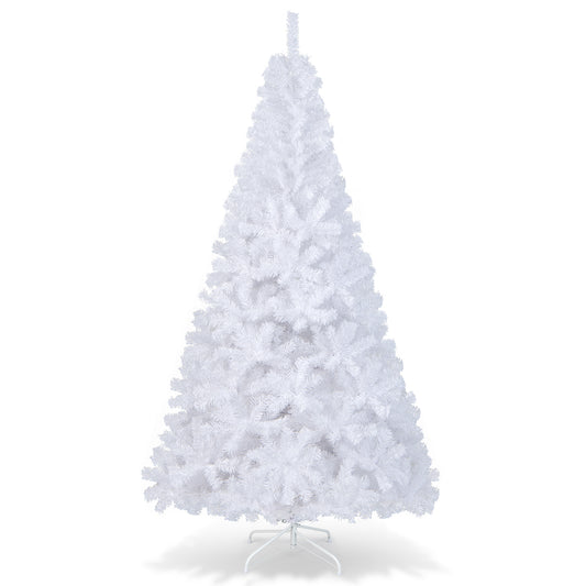 7 ft Christmas Tree, Solid Metal Stand, White