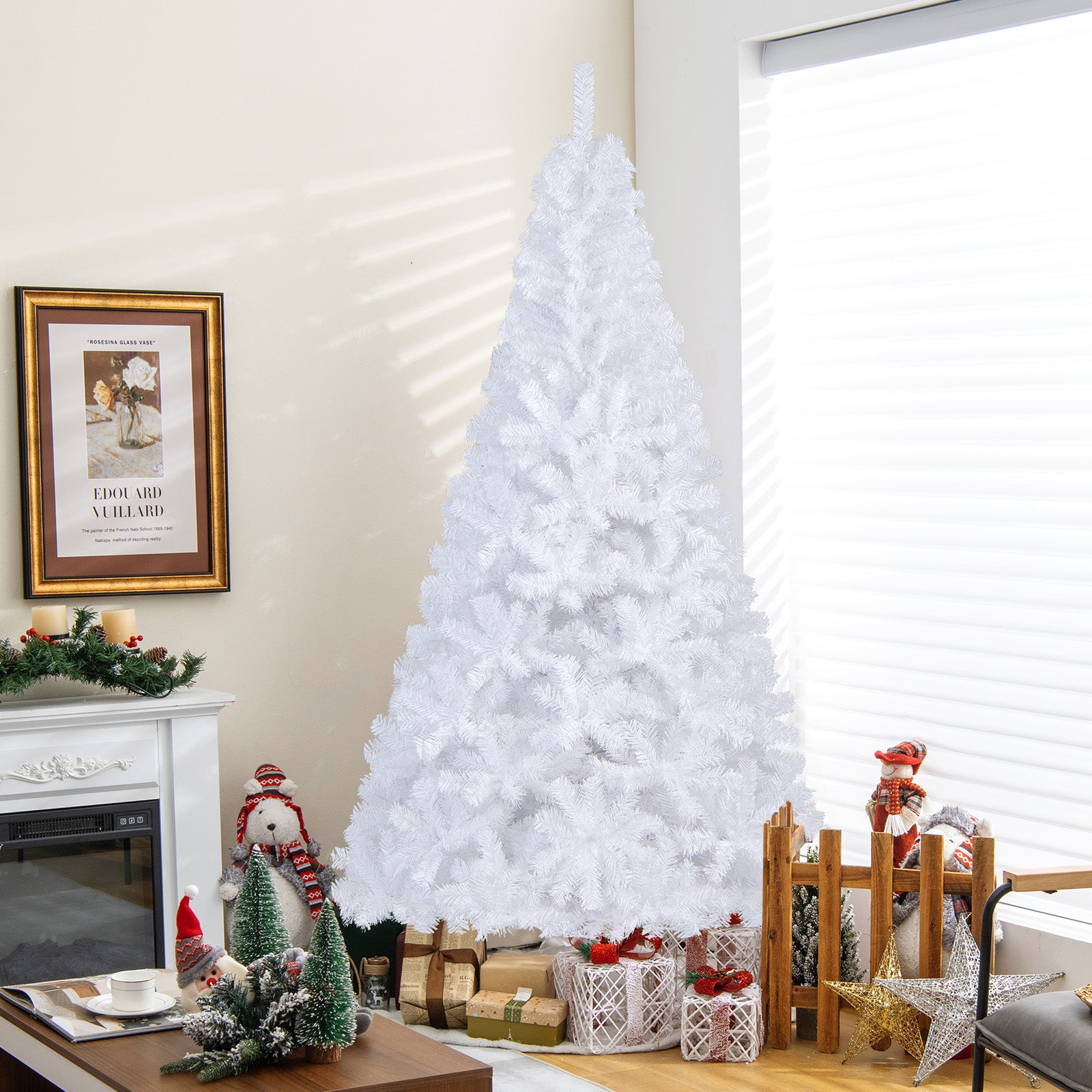 7 ft White Christmas Tree with Solid Metal Stand-7 ft, White Christmas Tree at Gallery Canada